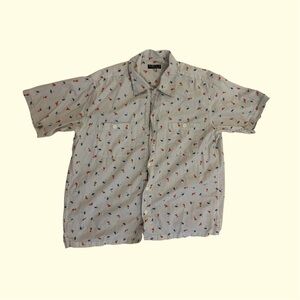 Vintage Japan Men's Short Sleeve Patterned Shirt